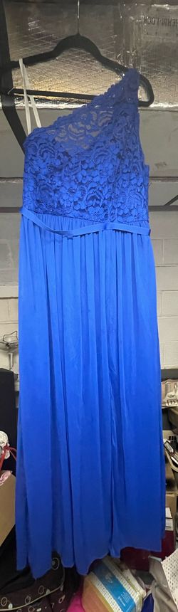 David's Bridal Blue Size 12 Military Prom Wedding Guest Straight Dress on Queenly