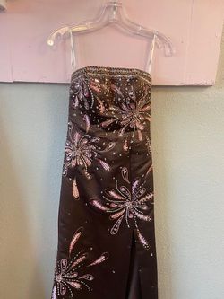 Tiffany Multicolor Size 4 Strapless Sequin A-line Dress on Queenly