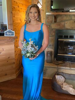 Sherri Hill Blue Size 6 Military Straight Dress on Queenly