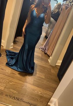 Jessica Angel Blue Size 0 Prom Military Mermaid Dress on Queenly