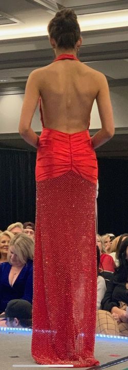 Sherri Hill Red Size 6 Pageant Backless Straight Dress on Queenly