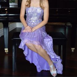 Sherri Hill Light Purple Size 0 Straight Dress on Queenly