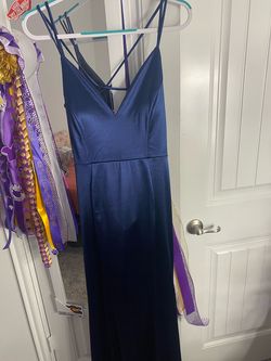 Windsor Blue Size 12 Floor Length A-line Dress on Queenly