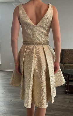 Lucci Lu Gold Size 8 Floor Length A-line Dress on Queenly