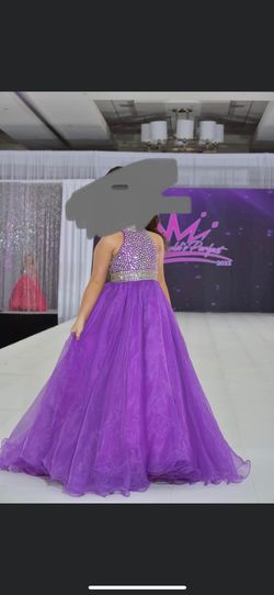 DanDan Li Purple Size 4 Cupcake Ball gown on Queenly