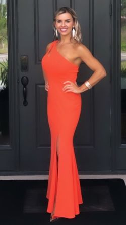 Xscape Orange Size 2 Gala Short Height Side slit Dress on Queenly
