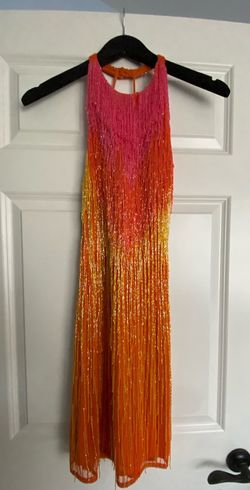 Ashley Lauren Orange Size 6 Floor Length Midi Cocktail Dress on Queenly