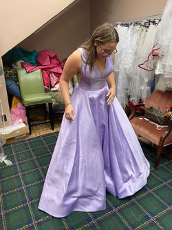 Sherri Hill Purple Size 8 Floor Length Ball gown on Queenly