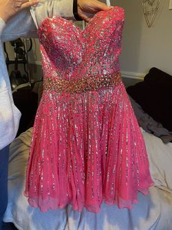Sherri Hill Pink Size 4 Midi Coral Pageant Cocktail Dress on Queenly