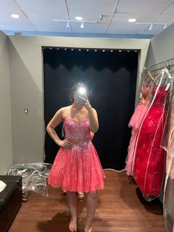 Sherri Hill Pink Size 4 Midi Coral Pageant Cocktail Dress on Queenly