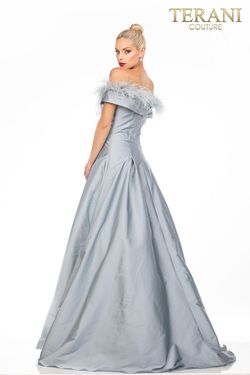 Style 2021E3572 Terani Couture Blue Size 2 Tall Height Ball gown on Queenly