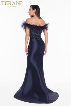 Style 1821E7142 Terani Couture Blue Size 12 Pageant Plus Size Floor Length Mermaid Dress on Queenly
