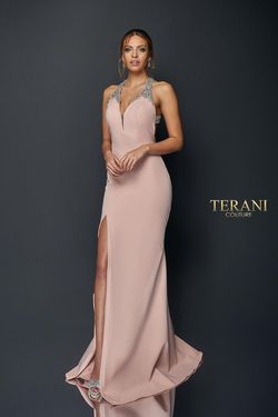Style 1922E0224 Terani Couture Pink Size 6 Tall Height Side slit Dress on Queenly