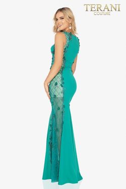 Style 2017E2304 Terani Couture Green Size 8 Tall Height Straight Dress on Queenly