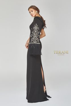 Style 1921E0169 Terani Couture Black Size 6 Tall Height Straight Dress on Queenly