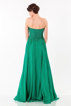 Style 1522E0465 Terani Couture Green Size 4 Emerald Tall Height Long Sleeve Side slit Dress on Queenly