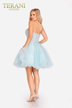 Style 231P0565 Terani Couture Blue Size 6 Tall Height Prom Midi Cocktail Dress on Queenly