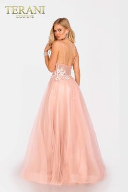 Style 231P0582 Terani Couture Pink Size 16 Black Tie Floor Length Tall Height A-line Dress on Queenly