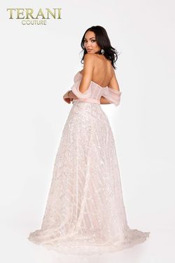 Style 231P0588 Terani Couture Pink Size 4 Floor Length Pageant Tall Height A-line Dress on Queenly