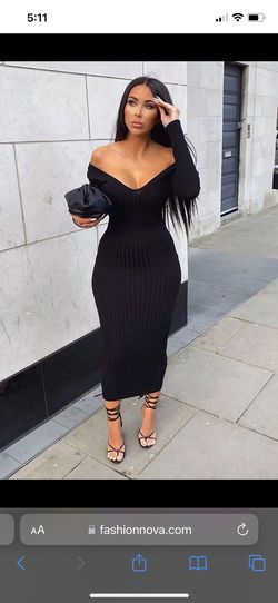 Fashion Nova Black Size 4 Casual Floor Length Straight Dress on Queenly
