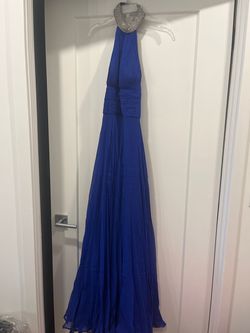 Jovani Blue Size 2 Medium Height Floor Length 50 Off Pageant Straight Dress on Queenly