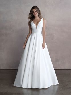 Style 9813 Allure White Size 6 Floor Length Train Ball gown on Queenly
