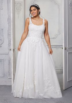 Style 3328 Morilee White Size 22 Jewelled Sequin A-line Dress on Queenly