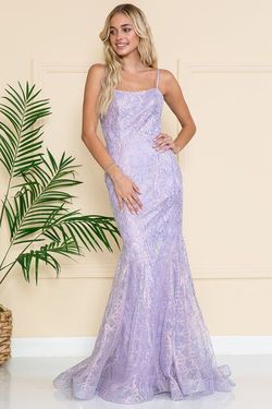 Style 6116 Amelia Couture Purple Size 14 Lavender Tall Height Mermaid Dress on Queenly