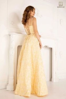 Style 1137 Lucci Lu Yellow Size 2 Black Tie Military A-line Dress on Queenly