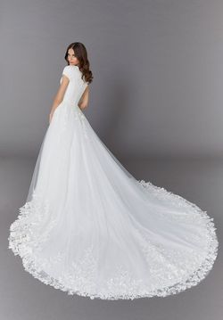Style 30108 Morilee White Size 8 Lace Cotillion A-line Floor Length Ball gown on Queenly