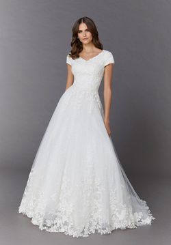 Style 30108 Morilee White Size 8 Lace Cotillion A-line Floor Length Ball gown on Queenly