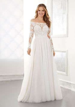 Style 5877 Morilee White Size 4 Sleeves Ball Gown Floral Floor Length A-line Dress on Queenly