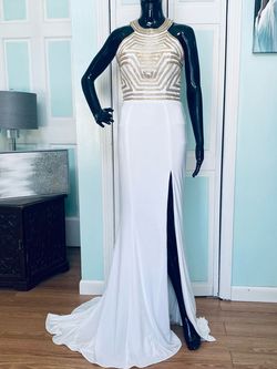 Faviana White Size 4 Jersey 50 Off Floor Length A-line Dress on Queenly