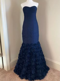 JS Collections Blue Size 4 Black Tie Mermaid Dress on Queenly
