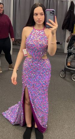 Mori Lee Pink Size 0 Sequin Euphoria Side slit Dress on Queenly