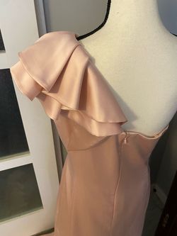 Tahari by Arthur Levine Pink Size 8 One Shoulder Straight Dress on Queenly