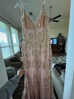 Cinderella Divine Gold Size 8 Military Free Shipping Homecoming Mermaid Dress on Queenly