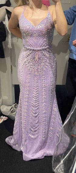 Clarisse Purple Size 2 Black Tie Prom Straight Dress on Queenly