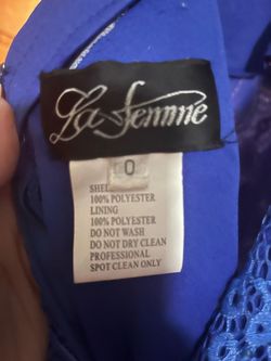 La Femme Blue Size 0 Cut Out Straight Side slit Dress on Queenly