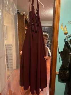 Windsor Red Size 14 Floor Length Side slit Dress on Queenly