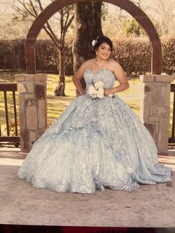 Mori Lee Blue Size 14 Plus Size Quinceaera Ball gown on Queenly