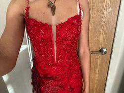 Sherri Hill Red Size 0 Black Tie Pageant Prom Medium Height Straight Dress on Queenly