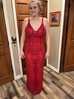 Primavera Red Size 14 50 Off Plus Size 70 Off Floor Length Prom Straight Dress on Queenly