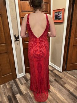 Primavera Red Size 14 50 Off Plus Size 70 Off Floor Length Prom Straight Dress on Queenly