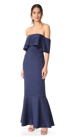 Monique Lhuillier Bridesmaids Blue Size 0 Navy Floor Length Unworn Mermaid Dress on Queenly