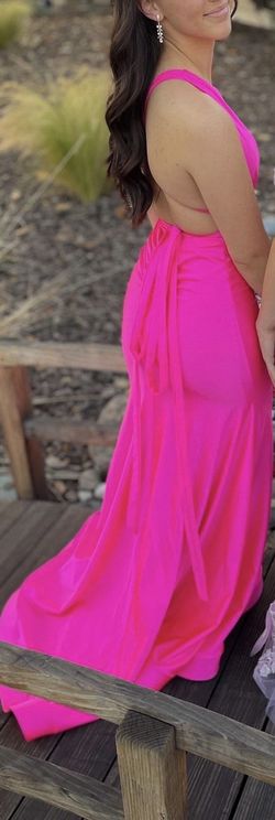 Jessica Angel Pink Size 0 Jersey Black Tie Mermaid Dress on Queenly