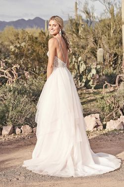 Style 66177 Lillian West White Size 12 Ivory Tulle Plus Size A-line Dress on Queenly