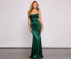 Style 05002-1373 Windsor Green Size 4 Floor Length A-line Flare Mermaid Dress on Queenly