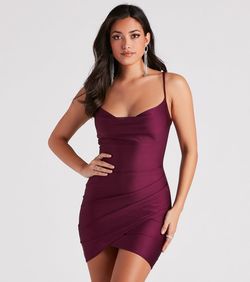 Style 05103-4730 Windsor Purple Size 8 Jersey Tall Height Nightclub Cocktail Dress on Queenly