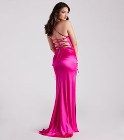 Style 05002-2501 Windsor Pink Size 12 Silk A-line Tall Height Side slit Dress on Queenly